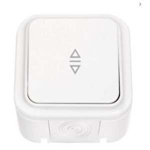 Выключатель 1 клав. (открытый, 10А, брызг. защ.) белый, Пралеска Аква, BYLECTRICA