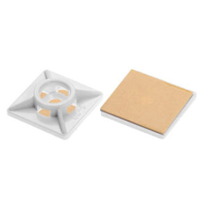 Площадка для хомута-стяжки 19х19 мм самоклеящаяся, белая (100 шт в пласт. конт.) STARFIX