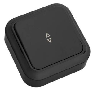 Выключатель 1 клав. проходной (открытый, 6А) черный, Пралеска, Bylectrica