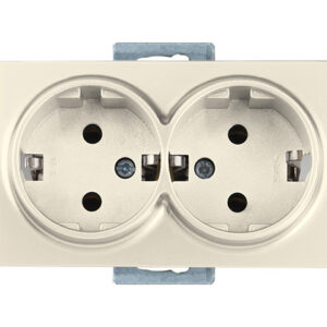 Розетка 2-ая (скрытая,с/з, керамика) кремовая, DARIA, MUTLUSAN