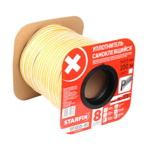 Уплотнитель "P" белый  9х5,5мм 100м (сдвоенный профиль 2х50м) STARFIX