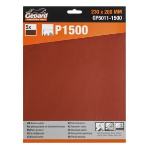 Шлифлист 230х280мм Р1500 бум.осн. 5шт. GEPARD (GP5011-1500)