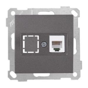 Розетка телефонная 1хRJ12 дымчатая, ELITRA, MUTLUSAN