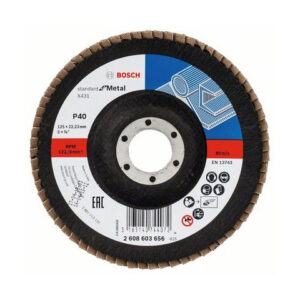 Круг лепестковый 125х22.2 мм K40 конический STANDARD FOR METAL BOSCH