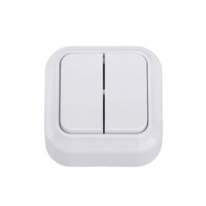 Выключатель 2 клав. (открытый, до 10А) белый, Вариант, Bylectrica