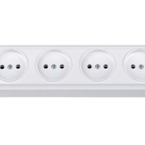 Розетка 4-ая (открытая, б/з) белая, Вариант, Bylectrica