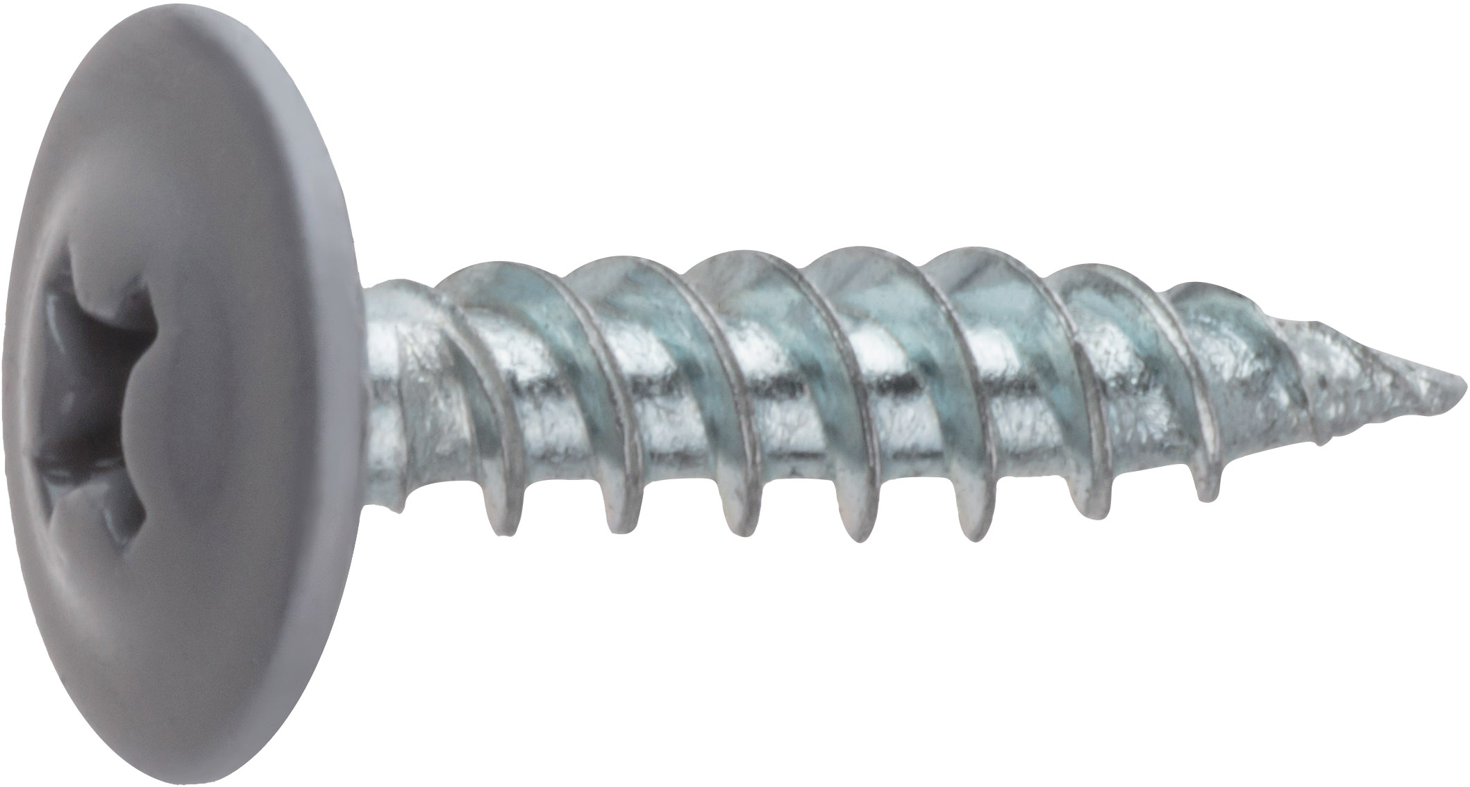 Саморез 4.2х19 мм с прессшайбой, цинк, острый, RAL 7004 (150 шт в пласт. конт.) STARFIX