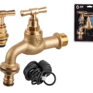 Кран водоразборный 1/2" нар. настенный со штуцером, AV Engineering