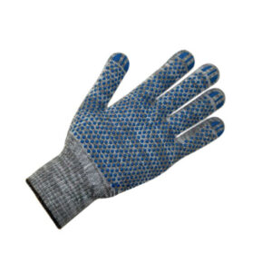 Перчатки х/б с ПВХ "Точка", 10класс, серые, синяя точка (мин. риски)