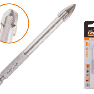 Сверло по кафелю/стеклу 5х70мм четырехкромочное шестигр. GEPARD (GP2081-05)