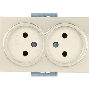 Розетка 2-ая (скрытая, б/з, керамика) кремовая, DARIA, MUTLUSAN