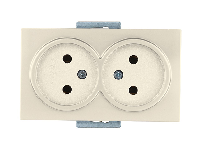 Розетка 2-ая (скрытая, б/з, керамика) кремовая, DARIA, MUTLUSAN