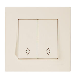 Выключатель проходной 2-клав. (скрытый, винт. зажим) кремовый, RITA, MUTLUSAN