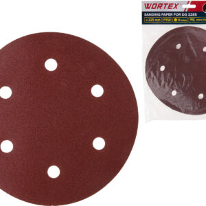 Шлифлист 225 мм Р150 самосцепл. 6 отв. 5 шт. WORTEX для DG 2285