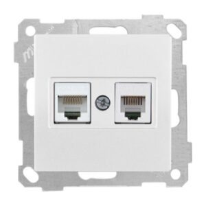 Розетка телефонная + компьютерная (RJ12+Cat5e) белая, ELITRA, MUTLUSAN