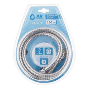 Шланг душевой, SUS/EPDM, 1/2" г-г 150 см, мат., AV Engineering