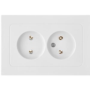 Розетка 2-ая (скрытая, б/з) белая, Astrum, BYLECTRICA