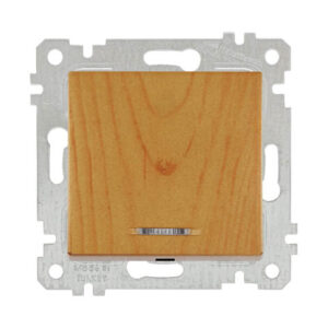 Выключатель 1-клав. (с подсветкой, скрытый, без рамки, винт. зажим) дуб, RITA, MUTLUSAN