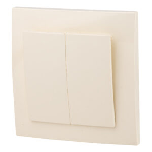 Выключатель 2 клав. (cкрытый, 6А) бежевый, Стандарт, Юпитер