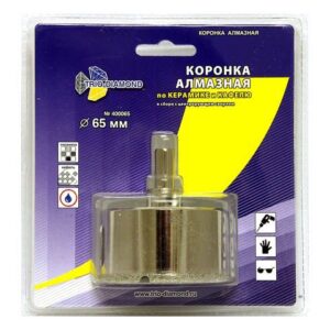Коронка алмазная d 65 мм по керамике и кафелю TRIO-DIAMOND