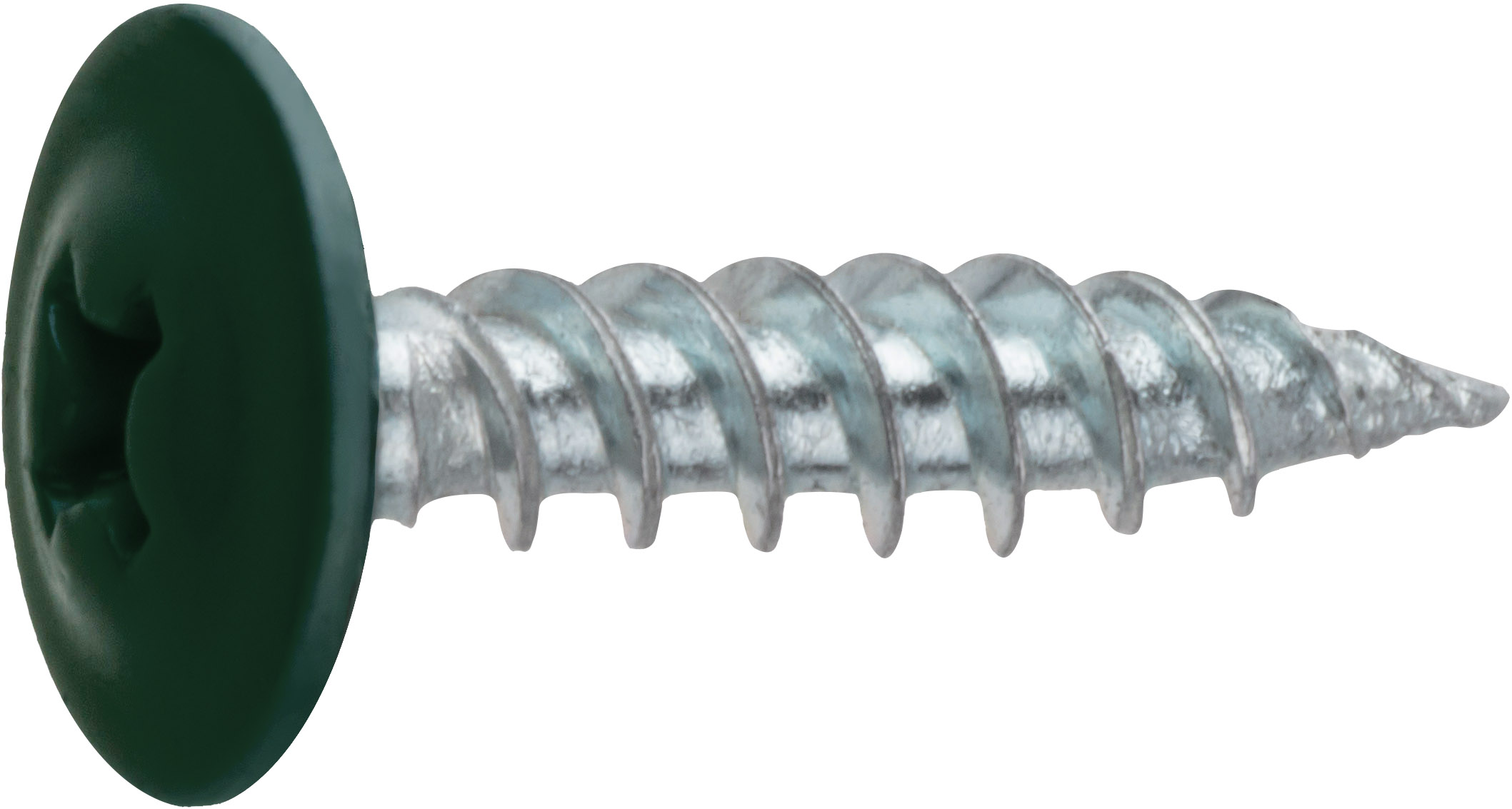 Саморез 4.2х19 мм с прессшайбой, цинк, острый, RAL 6005 (50 шт в зип-локе) STARFIX