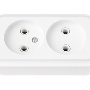 Розетка 2-ая (открытая, б/з) белая, Пралеска, Bylectrica