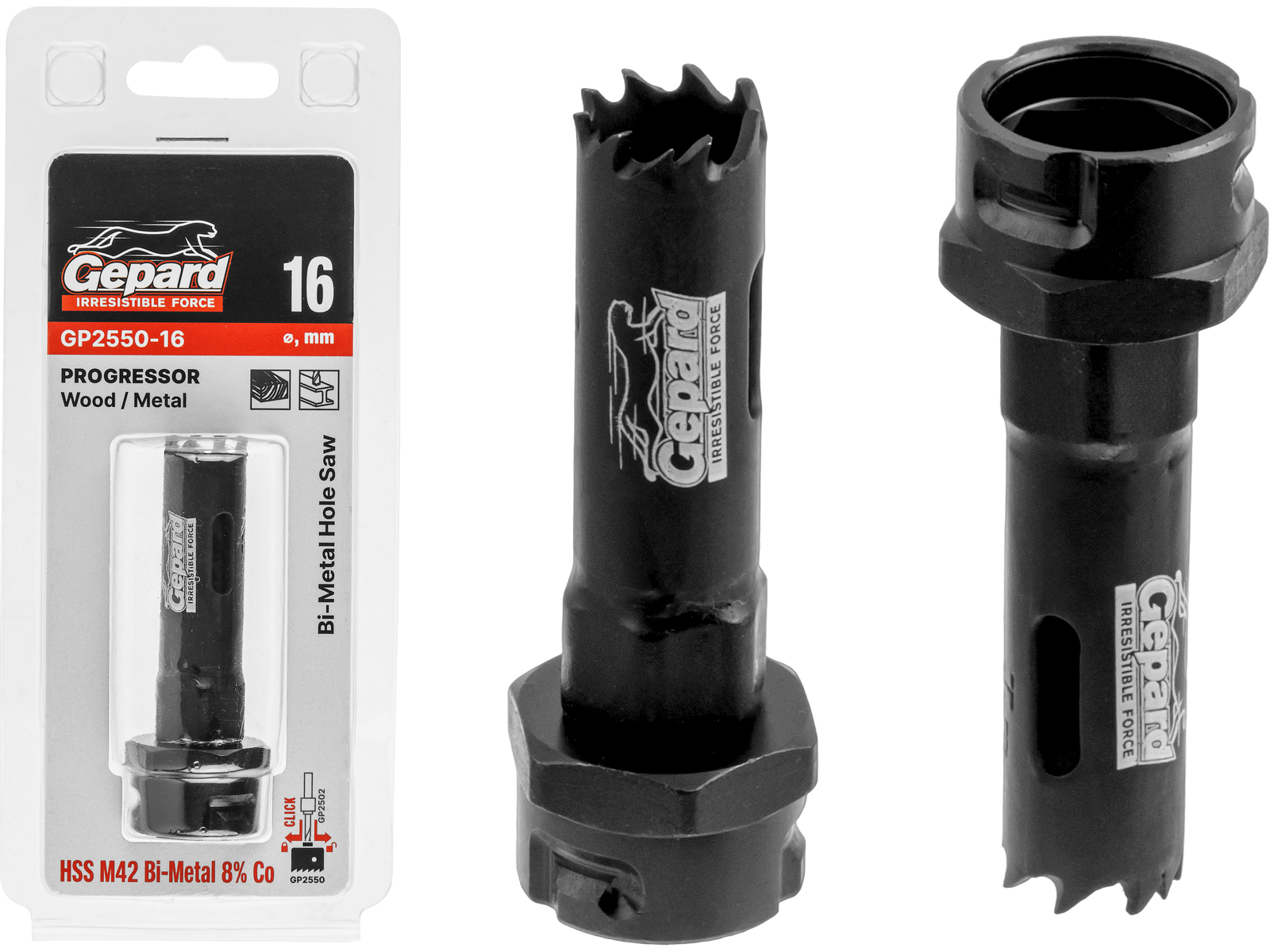 Коронка биметаллическая d16 мм PROGRESSOR GEPARD