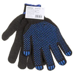 Перчатки х/б с ПВХ "Точка", 7,5класс, черные STARTUL