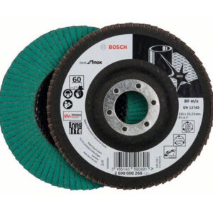 Круг лепестковый 115х22.2 мм P60 плоский BEST FOR INOX BOSCH