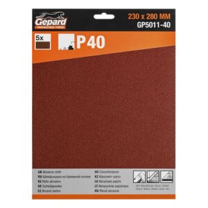 Шлифлист 230х280мм Р40 бум.осн. 5шт. GEPARD (GP5011-40)