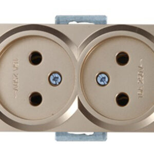 Розетка 2-ая (скрытая, б/з, керамика) золото, RITA, MUTLUSAN