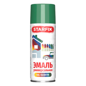Краска-эмаль аэроз. универсальная зеленый STARFIX 520мл (6029)