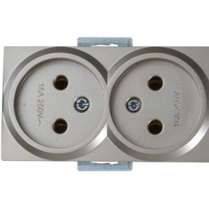 Розетка 2-ая (скрытая, б/з) титан, RITA, MUTLUSAN