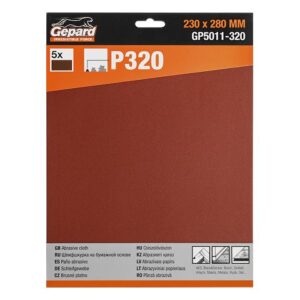 Шлифлист 230х280мм Р320 бум.осн. 5шт. GEPARD (GP5011-320)