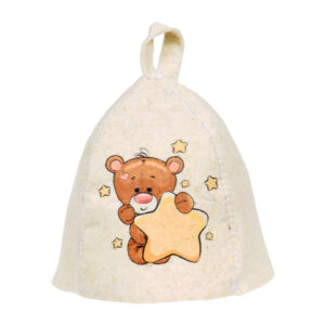 Шапка  для бани детская "Мишка", HOT POT из войлока