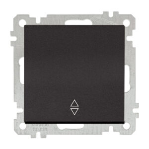 Выключатель проходной 1-клав. (скрытый, без рамки, винт. зажим) черный, DARIA, MUTLUSAN