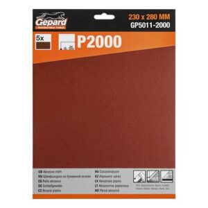 Шлифлист 230х280мм Р2000 бум.осн. 5шт. GEPARD (GP5011-2000)