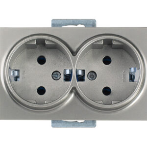 Розетка 2-ая (скрытая, с/з, керамика) титан, DARIA, MUTLUSAN