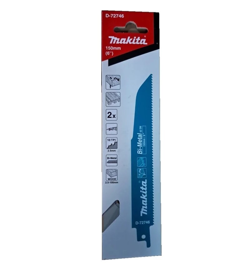 Пилка сабельная для древесины с гвоздями 152x1.25 мм, 10TPI, 2 шт MAKITA