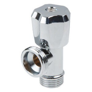 Кран вентильный 1/2" нар. х 3/4" нар. для стир. машины ХРОМ., AV Engineering