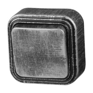 Выключатель 1 клав. (открытый, до 6А) серебро, Стандарт, Юпитер