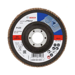 Круг лепестковый 115х22.2 мм K120 конический STANDARD FOR METAL BOSCH