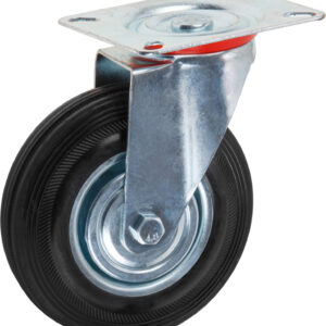 Опора колёсная d-125мм на площадке без фиксатора, резиновая STARFIX