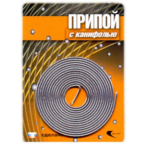 Припой ПОС 61 трубка, спираль ф1мм, с канифолью