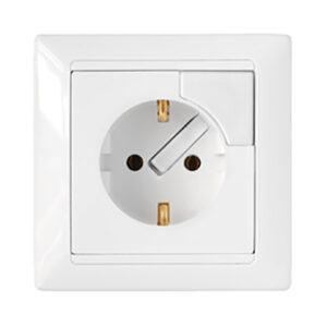 Розетка 1-ая (скрытая, с/з) с выталкивателем, белая, Стиль, Bylectrica