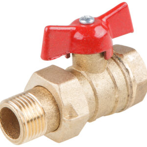 Кран шаровый 1/2" нар.-вн. бабочка (со сгоном) PN1,6 МПа, 11Б27п9, Цветлит