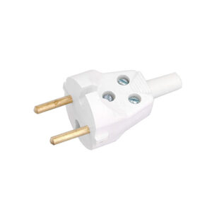 Вилка (б/з, 6А, 250В) белая, Bylectrica