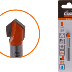 Сверло по кафелю/стеклу 8x58 мм трехгр. хвостовик GEPARD (GP2082-08)