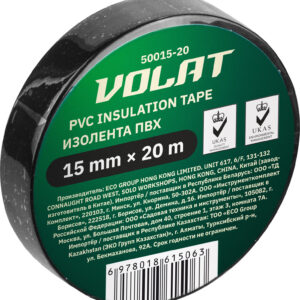 Изолента ПВХ 15ммх20м черная ВОЛАТ