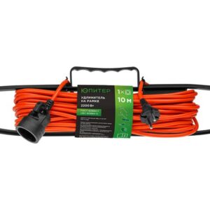 Удлинитель на рамке 10м (1 роз., 2,2 кВт, б/з, ПВС 2х1) Юпитер